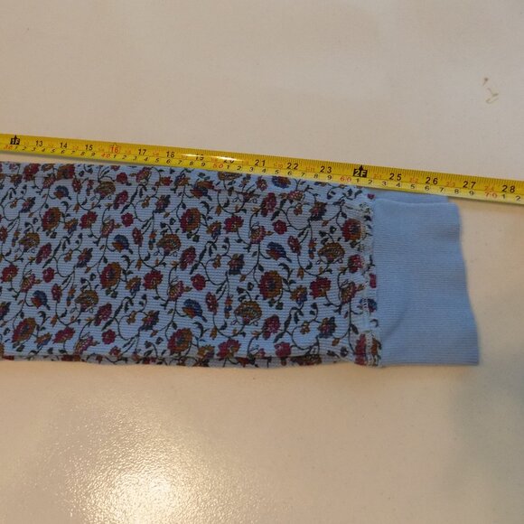 SUNDANCE Thermal Blue Floral Knit Pants Small Joggers PJ Bottom Boho Leggings - Picture 5 of 5